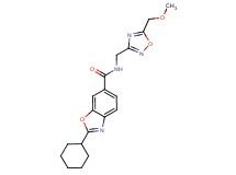 2-cyclohexyl-N-{[5-(methoxymethyl)-1,2,4-oxadiazol-3-yl]methyl}-1,3-benzoxazole-6-carboxamide