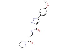 3-(4-methoxyphenyl)-N-[3-oxo-3-(1-pyrrolidinyl)propyl]-1H-pyrazole-5-carboxamide