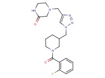 4-[(1-{[1-(2-fluorobenzoyl)-3-piperidinyl]methyl}-1H-1,2,3-triazol-4-yl)methyl]-2-piperazinone trifluoroacetate