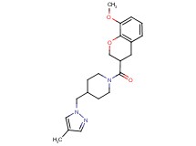 1-[(8-methoxy-3,4-dihydro-2H-chromen-3-yl)carbonyl]-4-[(4-methyl-1H-pyrazol-1-yl)methyl]piperidine