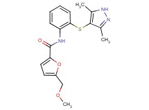 N-{2-[(3,5-dimethyl-1H-pyrazol-4-yl)thio]phenyl}-5-(methoxymethyl)-2-furamide