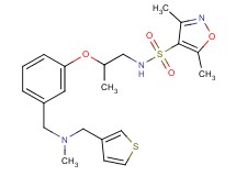 3,5-dimethyl-N-[2-(3-{[methyl(3-thienylmethyl)amino]methyl}phenoxy)propyl]-4-isoxazolesulfonamide