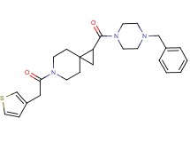 1-[(4-benzyl-1-piperazinyl)carbonyl]-6-(3-thienylacetyl)-6-azaspiro[2.5]octane