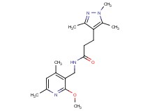N-[(2-methoxy-4,6-dimethyl-3-pyridinyl)methyl]-3-(1,3,5-trimethyl-1H-pyrazol-4-yl)propanamide