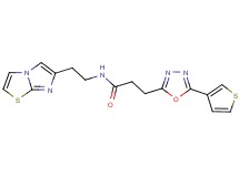 N-(2-imidazo[2,1-b][1,3]thiazol-6-ylethyl)-3-[5-(3-thienyl)-1,3,4-oxadiazol-2-yl]propanamide