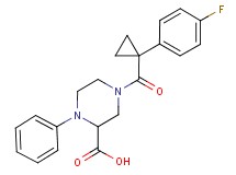 4-{[1-(4-fluorophenyl)cyclopropyl]carbonyl}-1-phenyl-2-piperazinecarboxylic acid