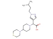 [1-(3-methylbutyl)-1H-pyrazol-4-yl](4-thiomorpholin-4-ylpiperidin-1-yl)acetic acid