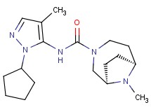 (1R*,6S*)-N-(1-cyclopentyl-4-methyl-1H-pyrazol-5-yl)-9-methyl-3,9-diazabicyclo[4.2.1]nonane-3-carboxamide