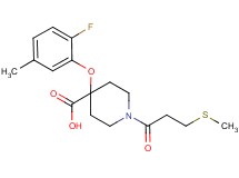 4-(2-fluoro-5-methylphenoxy)-1-[3-(methylthio)propanoyl]piperidine-4-carboxylic acid