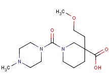 3-(2-methoxyethyl)-1-[(4-methyl-1-piperazinyl)carbonyl]-3-piperidinecarboxylic acid