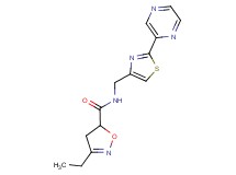 3-ethyl-N-[(2-pyrazin-2-yl-1,3-thiazol-4-yl)methyl]-4,5-dihydroisoxazole-5-carboxamide