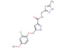 5-[(2-chloro-4-methoxyphenoxy)methyl]-N-[(5-methyl-1H-1,2,4-triazol-3-yl)methyl]-1H-pyrazole-3-carboxamide