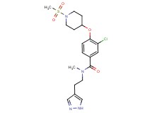 3-chloro-N-methyl-4-{[1-(methylsulfonyl)-4-piperidinyl]oxy}-N-[2-(1H-pyrazol-4-yl)ethyl]benzamide
