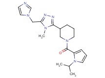 3-[5-(1H-imidazol-1-ylmethyl)-4-methyl-4H-1,2,4-triazol-3-yl]-1-[(1-isopropyl-1H-pyrrol-2-yl)carbonyl]piperidine
