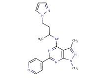 1,3-dimethyl-N-[1-methyl-3-(1H-pyrazol-1-yl)propyl]-6-(4-pyridinyl)-1H-pyrazolo[3,4-d]pyrimidin-4-amine