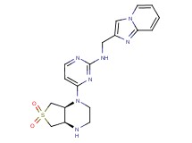 4-[rel-(4aR,7aS)-6,6-dioxidohexahydrothieno[3,4-b]pyrazin-1(2H)-yl]-N-(imidazo[1,2-a]pyridin-2-ylmethyl)-2-pyrimidinamine dihydrochloride
