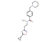N-[2-(5-cyclopropyl-1,2,4-oxadiazol-3-yl)ethyl]-N-methyl-4-(1-piperidinylmethyl)benzamide