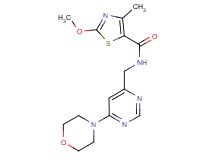 2-methoxy-4-methyl-N-{[6-(4-morpholinyl)-4-pyrimidinyl]methyl}-1,3-thiazole-5-carboxamide
