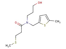 N-(3-hydroxypropyl)-N-[(5-methyl-2-thienyl)methyl]-3-(methylthio)propanamide