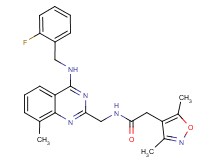2-(3,5-dimethyl-4-isoxazolyl)-N-({4-[(2-fluorobenzyl)amino]-8-methyl-2-quinazolinyl}methyl)acetamide