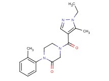 4-[(1-ethyl-5-methyl-1H-pyrazol-4-yl)carbonyl]-1-(2-methylphenyl)-2-piperazinone