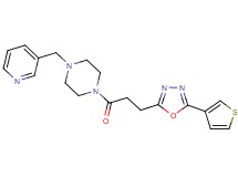 1-(3-pyridinylmethyl)-4-{3-[5-(3-thienyl)-1,3,4-oxadiazol-2-yl]propanoyl}piperazine