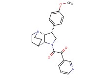 2-[(2R*,3R*,6R*)-3-(4-methoxyphenyl)-1,5-diazatricyclo[5.2.2.0~2,6~]undec-5-yl]-2-oxo-1-pyridin-3-ylethanone