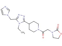 3-(2-{4-[4-ethyl-5-(1H-imidazol-1-ylmethyl)-4H-1,2,4-triazol-3-yl]piperidin-1-yl}-2-oxoethyl)-1,3-oxazolidin-2-one