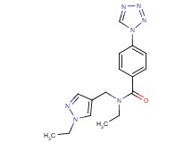 N-ethyl-N-[(1-ethyl-1H-pyrazol-4-yl)methyl]-4-(1H-tetrazol-1-yl)benzamide