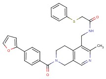 N-({7-[4-(2-furyl)benzoyl]-3-methyl-5,6,7,8-tetrahydro-2,7-naphthyridin-4-yl}methyl)-2-(phenylthio)acetamide