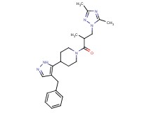 4-(4-benzyl-1H-pyrazol-5-yl)-1-[3-(3,5-dimethyl-1H-1,2,4-triazol-1-yl)-2-methylpropanoyl]piperidine