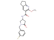 N-[1-(3-fluorobenzyl)-5-oxopyrrolidin-3-yl]-2-methoxy-6,7-dihydro-5H-cyclopenta[b]pyridine-3-carboxamide