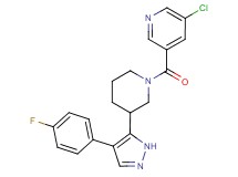 3-chloro-5-({3-[4-(4-fluorophenyl)-1H-pyrazol-5-yl]piperidin-1-yl}carbonyl)pyridine
