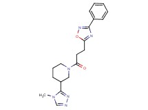 3-(4-methyl-4H-1,2,4-triazol-3-yl)-1-[3-(3-phenyl-1,2,4-oxadiazol-5-yl)propanoyl]piperidine