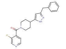 4-{[4-(3-benzyl-1H-pyrazol-5-yl)piperidin-1-yl]carbonyl}-3-fluoropyridine