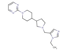 2-(4-{1-[(1-ethyl-1H-imidazol-5-yl)methyl]-3-pyrrolidinyl}-1-piperidinyl)pyrimidine