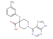 4-(3-methylphenoxy)-1-(9H-purin-6-yl)piperidine-4-carboxylic acid