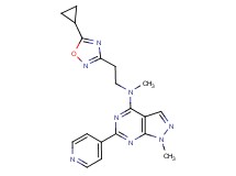N-[2-(5-cyclopropyl-1,2,4-oxadiazol-3-yl)ethyl]-N,1-dimethyl-6-pyridin-4-yl-1H-pyrazolo[3,4-d]pyrimidin-4-amine