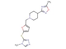 4-(5-methyl-1,2,4-oxadiazol-3-yl)-1-({5-[(4-methyl-4H-1,2,4-triazol-3-yl)thio]-2-furyl}methyl)piperidine