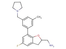 ({5-fluoro-7-[3-methyl-5-(pyrrolidin-1-ylmethyl)phenyl]-2,3-dihydro-1-benzofuran-2-yl}methyl)amine