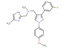 1-[3-(3-fluorophenyl)-1-(4-methoxyphenyl)-1H-pyrazol-4-yl]-N-methyl-N-[(4-methyl-1H-imidazol-2-yl)methyl]methanamine