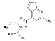 4-[5-(dimethylamino)-1-ethyl-1H-1,2,4-triazol-3-yl]-1H-pyrrolo[2,3-b]pyridin-6-amine