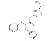 2-(5-acetyl-3-thienyl)-N-(2-furylmethyl)-N-(pyridin-2-ylmethyl)acetamide