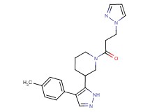 3-[4-(4-methylphenyl)-1H-pyrazol-5-yl]-1-[3-(1H-pyrazol-1-yl)propanoyl]piperidine