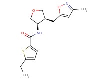 5-ethyl-N-{(3R*,4S*)-4-[(3-methylisoxazol-5-yl)methyl]tetrahydrofuran-3-yl}thiophene-2-carboxamide