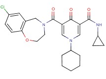 5-[(7-chloro-2,3-dihydro-1,4-benzoxazepin-4(5H)-yl)carbonyl]-1-cyclohexyl-N-cyclopropyl-4-oxo-1,4-dihydro-3-pyridinecarboxamide