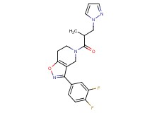 3-(3,4-difluorophenyl)-5-[2-methyl-3-(1H-pyrazol-1-yl)propanoyl]-4,5,6,7-tetrahydroisoxazolo[4,5-c]pyridine