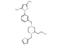 2-[4-[3-(3,5-dimethyl-1H-pyrazol-1-yl)benzyl]-1-(2-thienylmethyl)-2-piperazinyl]ethanol