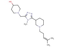 1-({4-methyl-5-[1-(4-methylpent-3-en-1-yl)piperidin-3-yl]-4H-1,2,4-triazol-3-yl}methyl)piperidin-4-ol