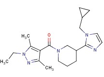 3-[1-(cyclopropylmethyl)-1H-imidazol-2-yl]-1-[(1-ethyl-3,5-dimethyl-1H-pyrazol-4-yl)carbonyl]piperidine